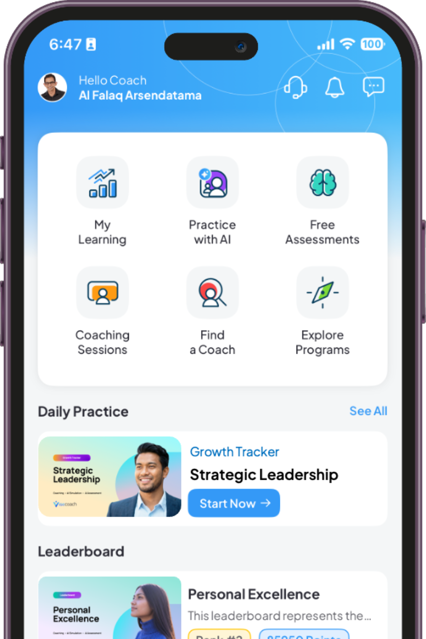 Dashboard pengelolaan coaching di Visecoach
